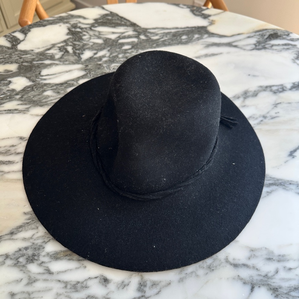 Anthropologie Black Wool Hat